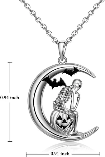 Miniatura 2 de Flamingo Necklace Halloween Skeleton Cat Necklace Turtle Axolotl Hummingbird Necklaces for Women 925 Sterling Silver Cute Animal Jewelry Christmas