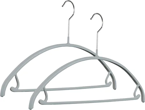Miniatura 13 de Mawa by Reston Lloyd - Percha de metal antideslizante, soporte de hombro suave con ganchos para falda/barra de pantalones, modelo 42-U, color Plata