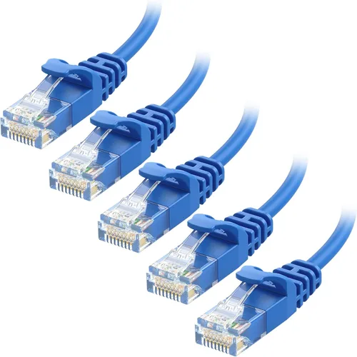 Miniatura 10 de Cable Matters Paquete de 5 cables Ethernet Cat 6 cortos sin enganches de 10 Gbps, cable Cat 6 de perfil delgado, cable Cat6, cable Ethernet fino