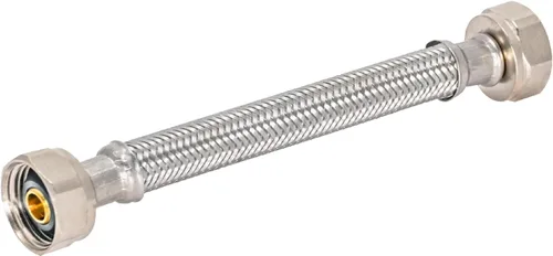 Eastman Conector de grifo Steel-Flex de 6 pulgadas, línea de suministro de acero inoxidable trenzada con extremos FIP de 1/2 pulgadas, 48013