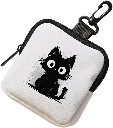 Miniatura 12 de Reusable Storage Pouches Data Cable Bags For Sanitary Products Electronics Accessories Portable Organizers Cable Organizers Storage Bag cartoon cat·