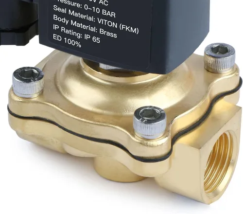 Miniatura 4 de U.S. Solid Válvula solenoide de latón de 1/2" -110V 120V AC, normalmente cerrada, válvula eléctrica de 10 bar para agua, aire, diesel