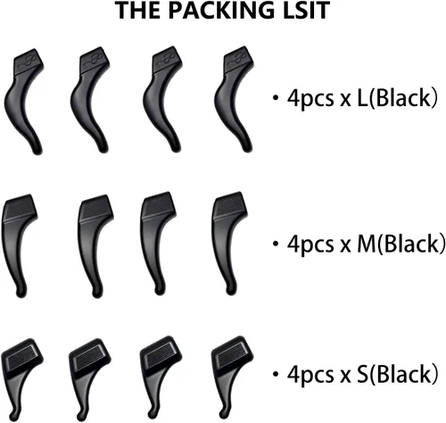 Miniatura 3 de 3 Sizes Silicone Eyeglass Ear Grips – Anti-Slip Hooks for Sports & Reading Glasses
