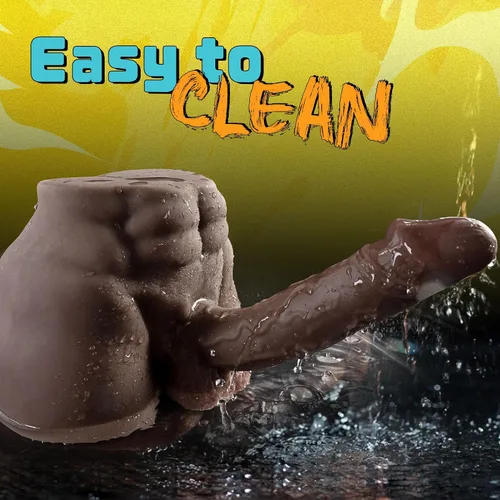 Miniatura 7 de Muñeca sexual masculina negra de 6 libras con consolador flexible, muñeca sexual realista de tamaño portátil de 7.2 pulgadas para masturbación