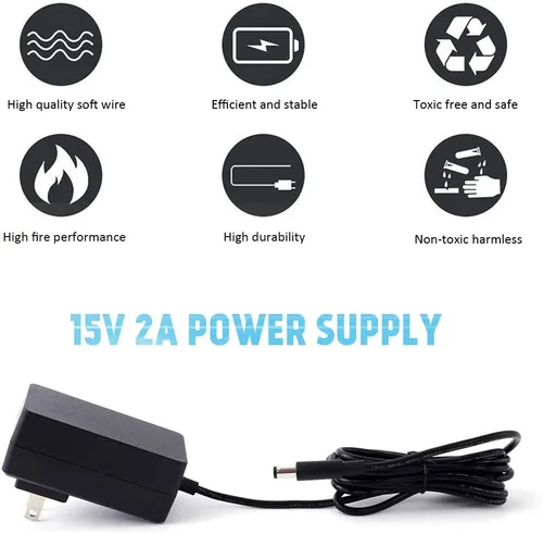 Miniatura 2 de [Listado UL] Cargador de fuente de alimentación Maxson de 15 V 2 A (entrada CA 100 V-240 V, salida CC 15 voltios 2 amperios 30 vatios) Adaptador