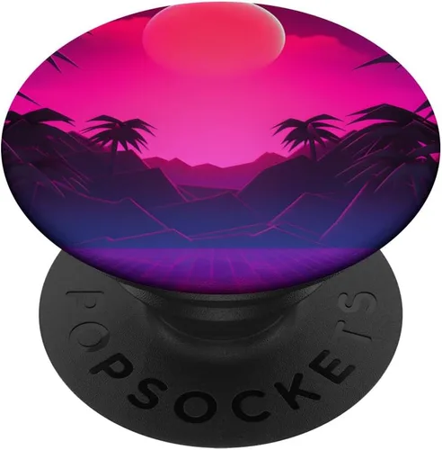 Miniatura 6 de Retrowave Sunset 80s Vaporwave Synthwave PopSockets MagSafe PopGrip for iPhone