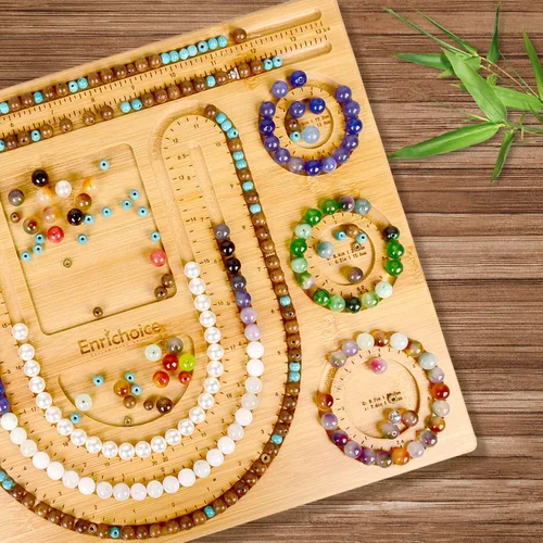 Miniatura 6 de Enrichoice Conjunto de tableros de cuentas multifuncionales para la fabricación de joyas de diseño con cubierta, hermosa inscripción en la parte