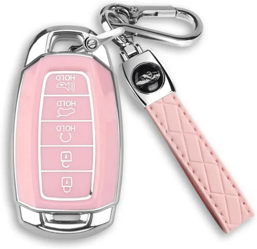 Miniatura 9 de MILD EAST Para Hyundai Palisade Elantra Key fob Cover Case con llavero Smart 5 Botón TPU Protector Keyless Remote Holder Azul