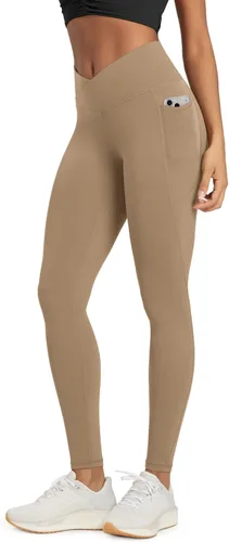 Miniatura 15 de ODODOS Leggings Suaves como Mantequilla de Cintura Cruzada con Bolsillos para Mujeres, ODCLOUD Pantalones de Yoga Lounge Cruzados de 25" / 28