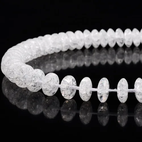 Miniatura 10 de RUBYCA Natural AAA Grado Blanco Claro Cuarzo Cristal Crackle Redondo Perlas Joyería Fabricación 1 Strand 0.157 in