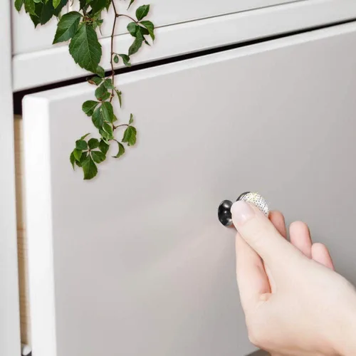 Miniatura 7 de SAVORI Pomos decorativos para cajones, pomo de cristal diseñado con diamantes de imitación para armario, armario, tiradores con tornillos