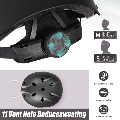 Miniatura 7 de Set de Casco de Bicicleta para Niños, Casco Ajustable para Niños de 3 a 15 Años, para Niños Pequeños, Niños y Niñas, para Varios Deportes, Negro