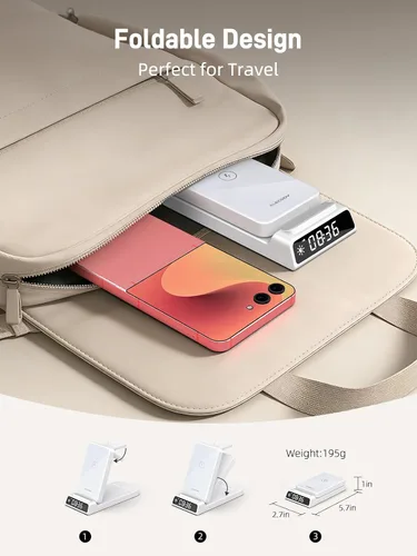 Miniatura 5 de Estación de carga inalámbrica W3 en 1 para Samsung Galaxy Z Flip 7/6/5/4/3, cargador inalámbrico ELECDOV para Samsung Watch 8/7/6/5/4/3/Buds 3 Pro/2
