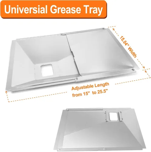 Miniatura 3 de Utheer - Bandeja de grasa ajustable con 10 revestimientos de aluminio para parrillas de 2/3/4 quemadores Fits Nexgrill, Charbroil, Cuisinart