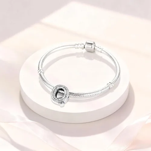 Miniatura 80 de PARCOM Dijes de letras compatibles con pulseras Pandora de plata esterlina S925 con iniciales para pulseras del alfabeto A-Z, cuentas de letras