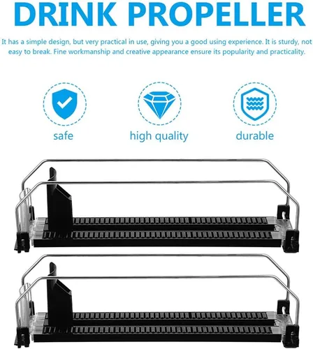 Miniatura 5 de Organizador de bebidas para nevera, dispensador de latas de soda con deslizador automático, organizador de botellas de refrigerador, soporte