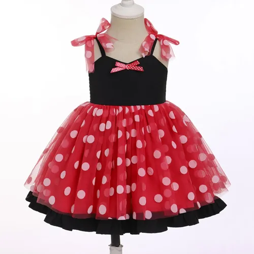 Miniatura 7 de Vestido tutú para niña, sin mangas, fruncido, vestido de verano con lentejuelas brillantes, lunares, estrellas, princesa, vestido de tul