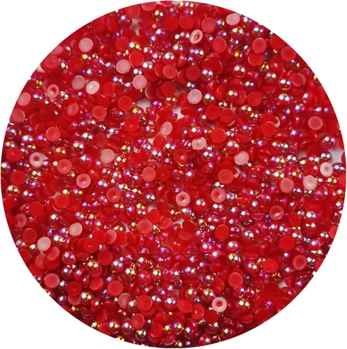 Miniatura 35 de 1000 piezas de cuentas de perla media de 5 mm cuentas de perla plana cuentas de perla redondas planas de plástico para manualidades, embellecimiento