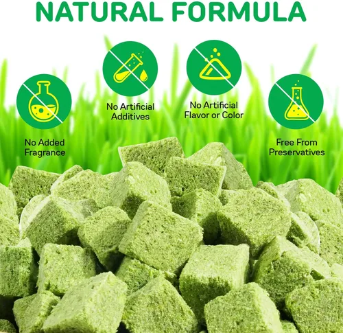 Miniatura 6 de ISUNRISE Golosinas de hierba para gatos, aceite de pescado para gatos de interior, control de bolas de pelo y limpieza de dientes, comestible