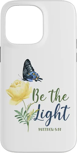 Miniatura 21 de Bible Verse Butterfly Flower Be The Light Matthew 5:14 Case for iPhone 16