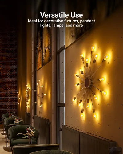Miniatura 7 de Paquete de 6 bombillas LED Edison vintage, luz de filamento en espiral E26, 5.5 W = 40 W, luz ámbar de 2200 K, regulable, 450 lúmenes, 25000 horas