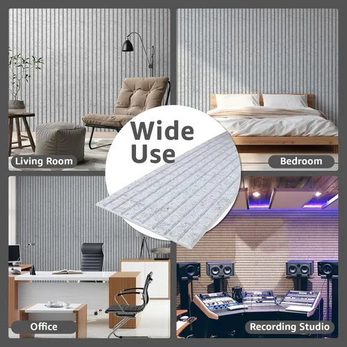 Miniatura 6 de Art3dwallpanels Paquete de 10 paneles acústicos, paneles de pared insonorizados de 48 x 12 x 0.35 pulgadas, autoadhesivos de alta densidad que