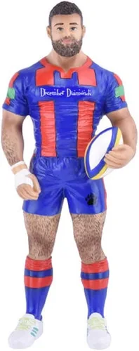 December Diamonds 55-55333 Decoración colgante de resina Poke The Bear Series, Rugby Bear