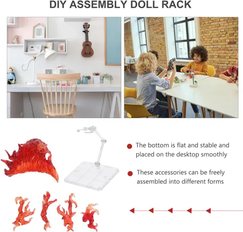 Miniatura 6 de iplusmile iplusmile Soporte para figuras de acción, Estante de exhibición para figuras, Soporte para figuras de acción de montaje DIY, Soporte