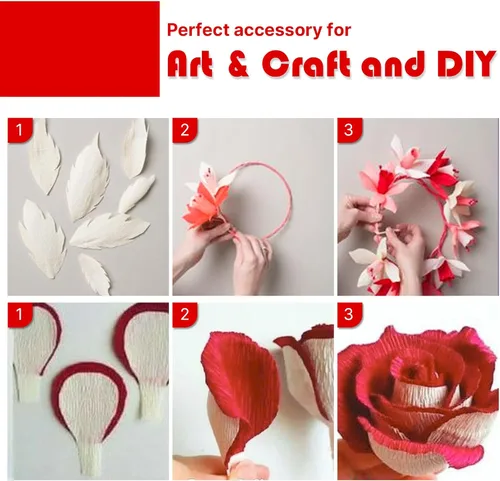 Miniatura 4 de PartyWoo Serpentinas de papel crepé rojo, 6 rollos de 492 pies, paquete de papel crepé rojo para graduación, Navidad, Día de San Valentín, Día