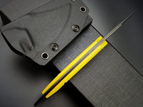 Miniatura 6 de C1118 Cuchillo de hoja fija, hoja D2 G10 mango EDC cuchillo de herramienta para acampar al aire libre, senderismo, pesca con funda kydex (amarillo)