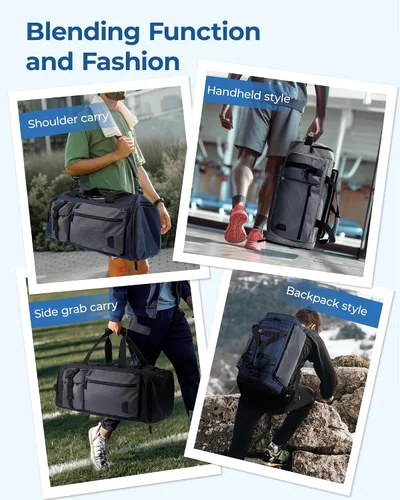 Miniatura 2 de BAGSMART Bolsa de gimnasio para hombres, bolsas de lona deportivas para viajes, bolsa de fin de semana con compartimento para zapatos y laptop