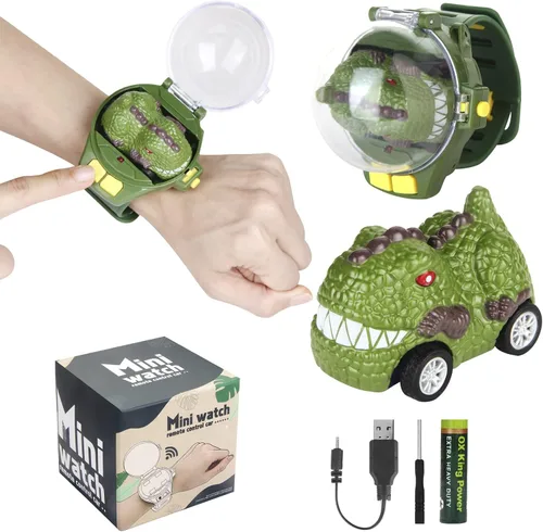 Miniatura 8 de Tomatong Juguetes de Reloj de Coche con Control Remoto con Luz LED, Mini Coches de Carreras de 2.4 GHz Juguete de Muñeca para Niños, Coche Pequeño