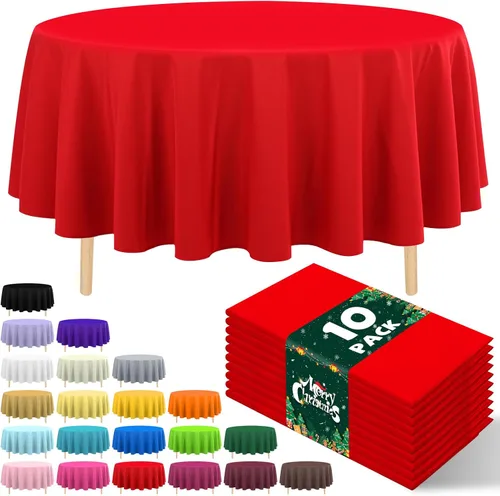 Miniatura 45 de Paquete de 10 manteles desechables de plástico premium de 54 x 108 pulgadas, mantel rectangular para mesa, para cumpleaños, bodas, Navidad, Beige