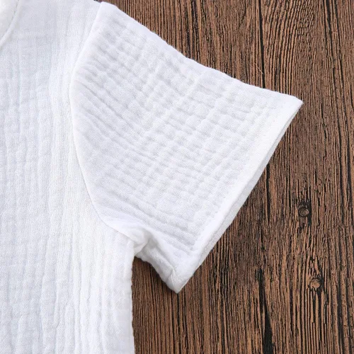 Miniatura 45 de fhutpw Conjunto de 2 piezas de ropa de verano para bebés, camiseta de manga corta, cintura elástica, pantalones cortos para niños pequeños