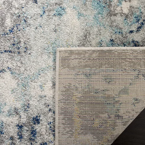 Miniatura 5 de SAFAVIEH Madison Collection - Alfombra de pasillo de 2 pies 3 pulgadas x 8 pies, color marfil y azul, diseño bohemio chic envejecido, no desprende