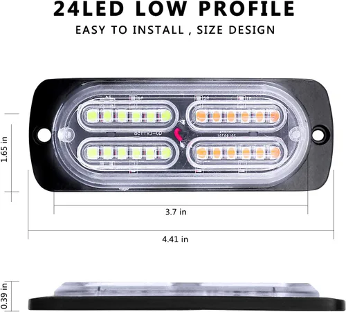 Miniatura 4 de Luces LED de advertencia, 4 piezas, advertencia de emergencia, construcción de peligro, ultra delgada, función de sincronización para automóvil