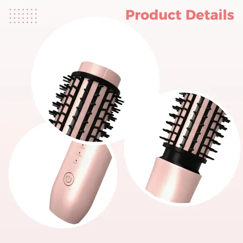 Miniatura 5 de Alisador y rizador de cabello inalámbrico 2 en 1, cepillo portátil con acabado de cerámica, capacidad de batería de 2000 mAh, niveles de calefacción