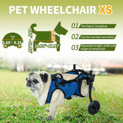 Miniatura 2 de Soporte de pierna y cadera para perro para silla de ruedas para mascotas, silla de ruedas para patas traseras, carrito ajustable para mascotas