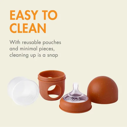 Miniatura 6 de Boon Nursh - Bolsa de silicona reutilizable para biberones - Pezón de flujo lento - Bolsa de silicona para biberones y pezón - Esenciales