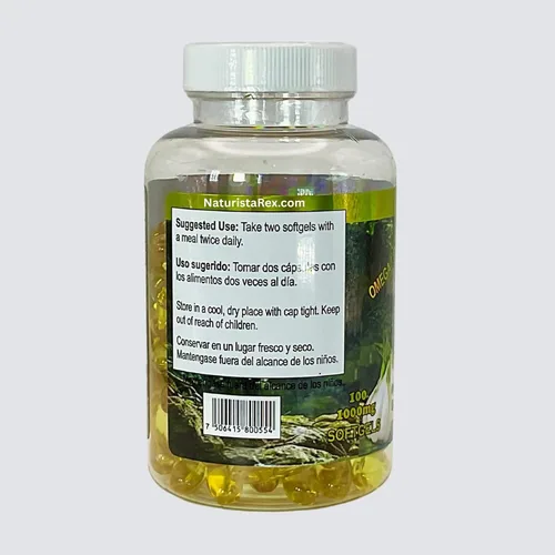 Miniatura 3 de Brands Naturals Omega 3 6 9 Aceite de salmón y ajo (Salmon con AJO) 100 cápsulas blandas 1000 mg