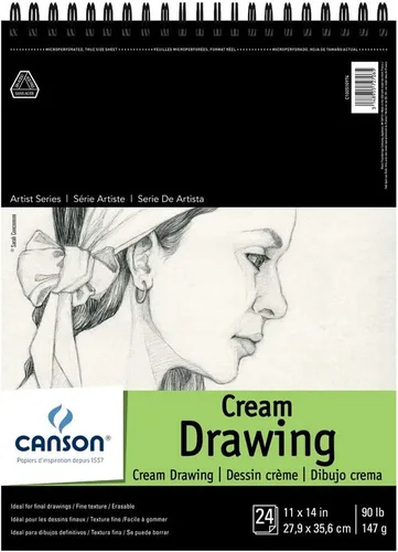 Miniatura 8 de Canson Artist Series Papel de Dibujo, Bloc con Espiral de Alambre, 9x12 pulgadas, 24 Hojas (80lb/130g) - Papel de Artista para Adultos y Estudiantes