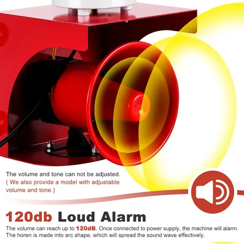 Miniatura 2 de Alarma de sirena industrial de 120 dB, alarma de luz y sonido IP55 para exteriores, sirena impermeable con luz para oficina, hogar, fábrica