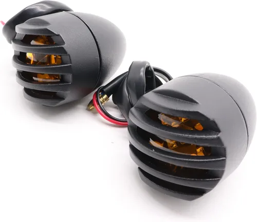 Miniatura 5 de 2 luces intermitentes de motocicleta resistentes color ámbar luces intermitentes (negro)