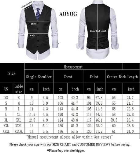 Miniatura 7 de AOYOG - Chaleco formal de negocios de hombres para traje o esmoquin
