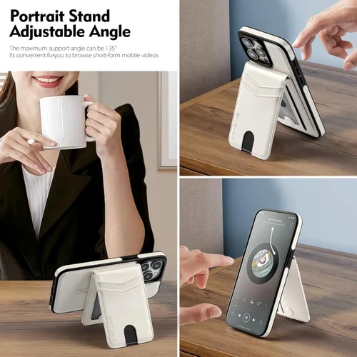 Miniatura 5 de SkyEagle Magsafe - Funda magnética 2 en 1 desmontable para iPhone 11 Pro Max con tarjetero, para mujeres y hombres, piel sintética con bloqueo RFID