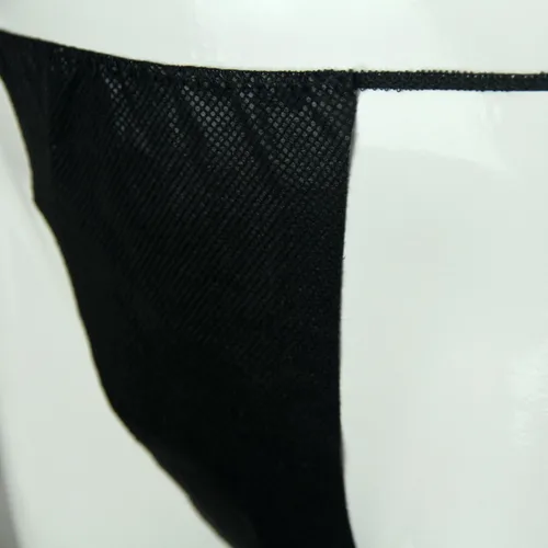 Miniatura 4 de Paquete de 100 tangas desechables para bronceado esterilizante, envueltas individualmente, color negro, Negro
