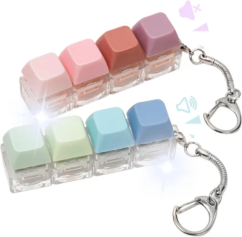 Miniatura 17 de Juguete Fidget de Teclado, 2 Piezas Llavero de Teclado Fidget Clicker de Teclado Fidget Silencioso Ruidoso Clicker Fidgets para Adultos Alivio