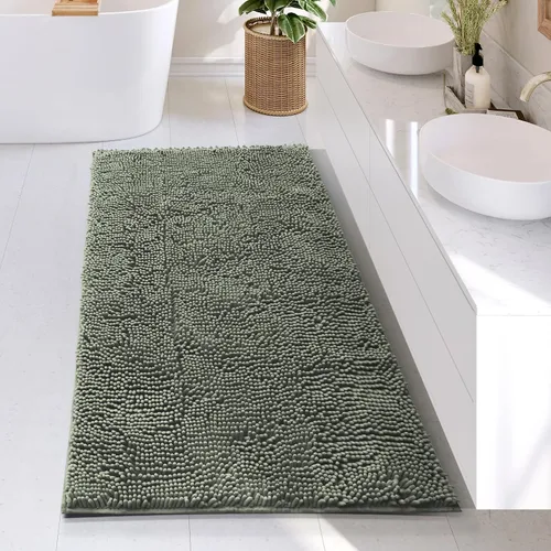 Miniatura 99 de Hearth & Harbor Alfombras de baño, tapete de baño de chenilla - Alfombras de baño lavables a máquina para baño con respaldo antideslizante de goma