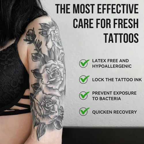 Miniatura 2 de Pamiou Second Skin Parche para Cubrir Tatuajes - 6 Pulgadas x 4 Yardas Vendaje Envolvente para Cuidado Posterior de Tatuajes, Transpirable
