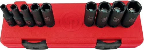 Miniatura 12 de Chicago Pneumatic SS814D - Unidad cuadrada de 1 pulgada, métrica profunda, 6 puntos, juego de llaves de impacto (4 piezas)